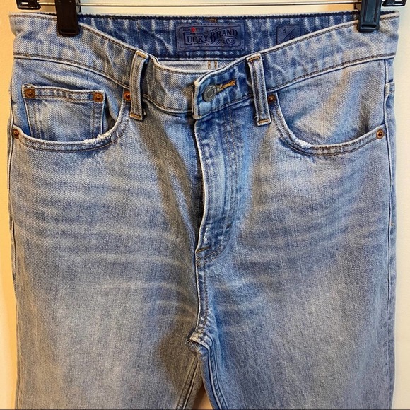 Sold Lucky Brand Patchwork Cropped Jeans Size 6 - Picture 3 of 12